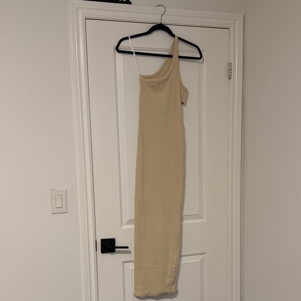 The Line by K One-Shoulder Nude Maxi Dress